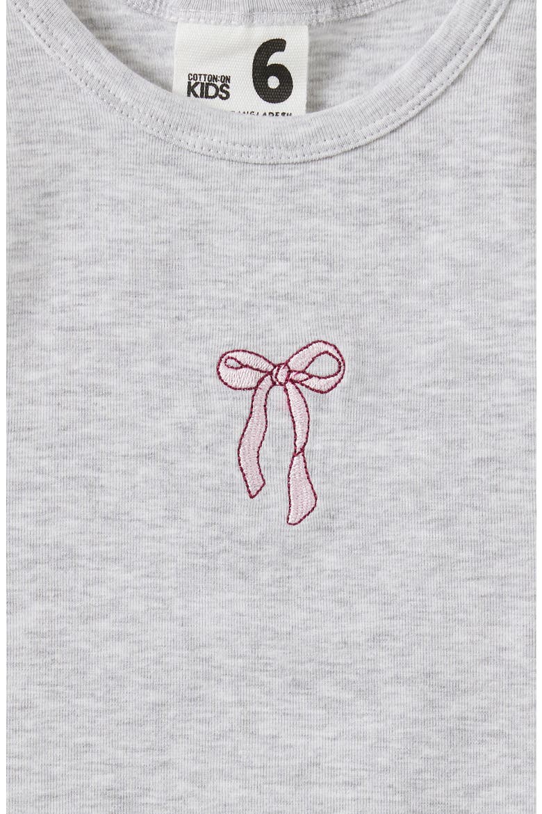Kid's Fitted Essential Racer Back Tank, Alternate, color, Grey Marle Bow