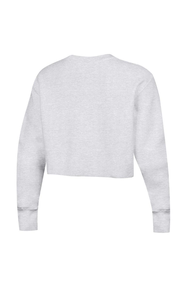 Champion Women's Champion Heather Gray LSU Tigers Reverse Weave Cropped Pullover Sweatshirt, Alternate, color, Heather Gray