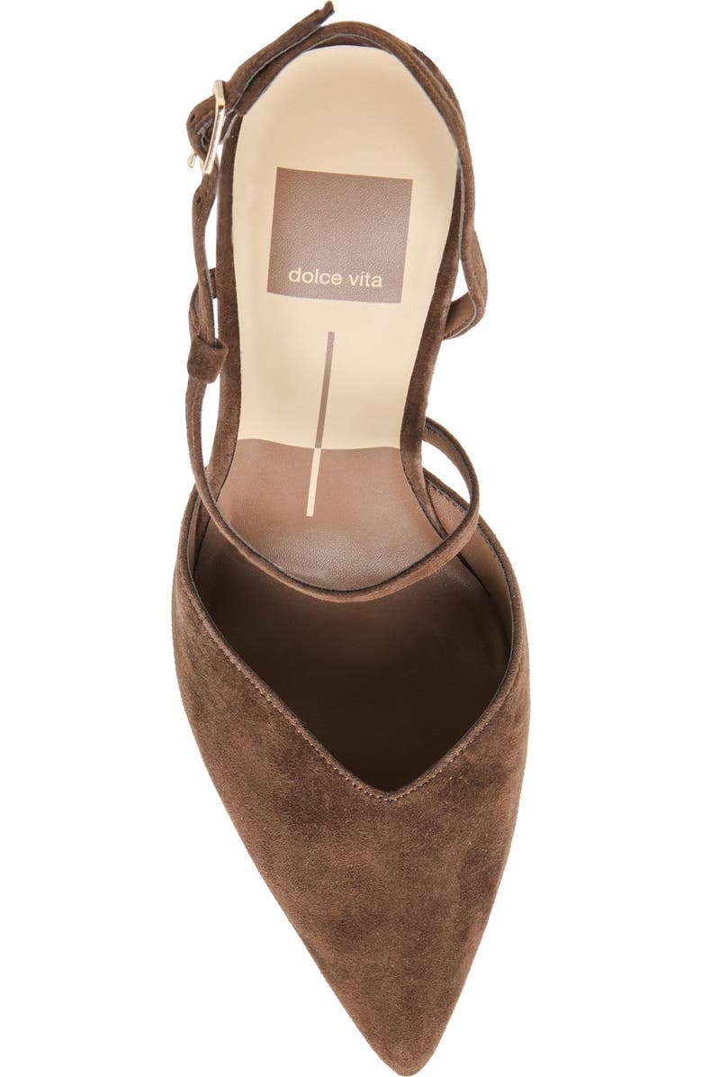 Dolce Vita Kamra Pointy Toe Slingback Pump, Alternate, color, Dark Brown Suede
