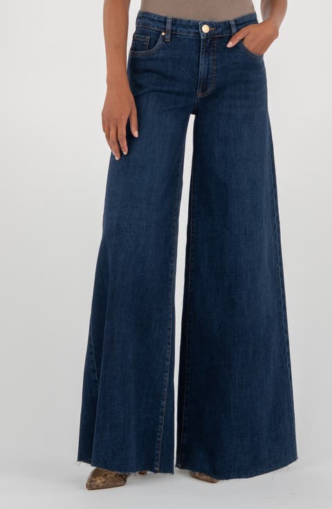 Blake High Waist Superwide Leg Jeans (Indisputable)