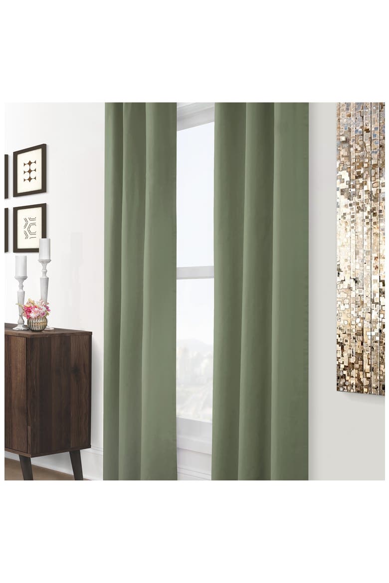 Set of 2 Cotton Curtain Panels, Alternate, color, SAGE