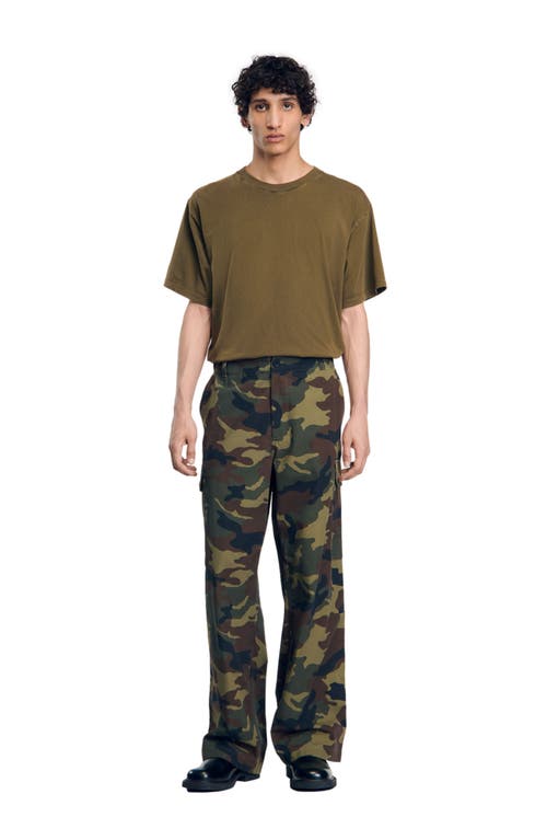 SANDRO Camouflage cargo trousers in Khaki Camouflage 