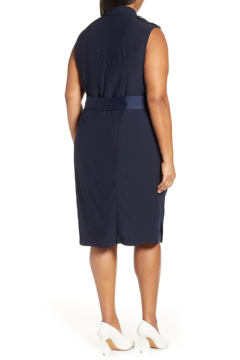 Jason Wu x ELOQUII Sleeveless Trench Dress, Alternate, color, BLACK IRIS