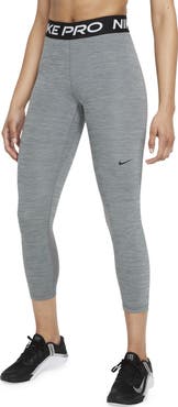 Nike Pro Mid-Rise Crop Mesh-Panel Leggings