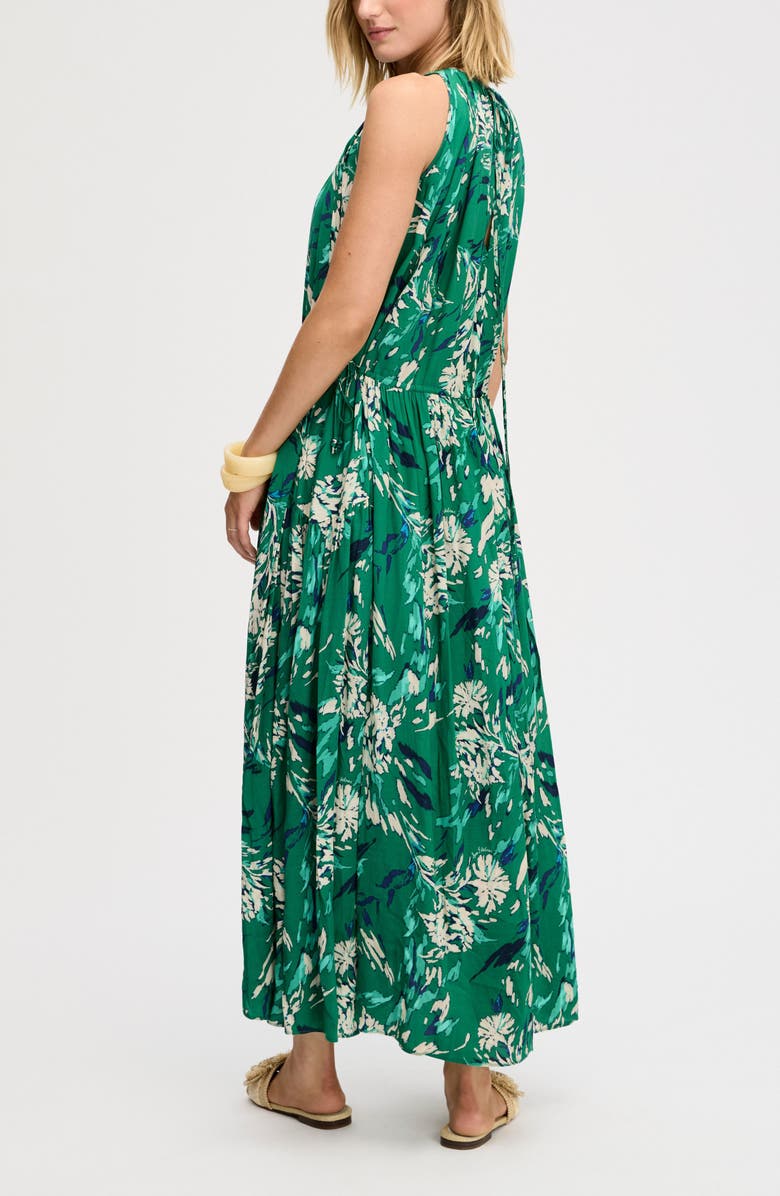 Sam Edelman Print Side Tie Sleeveless Maxi Dress, Alternate, color, Dark Spring Green