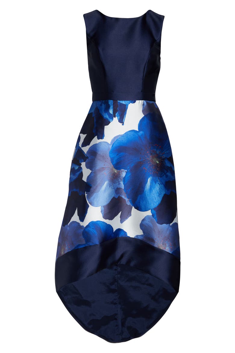 Bray High/Low Gown, Alternate, color, NAVY