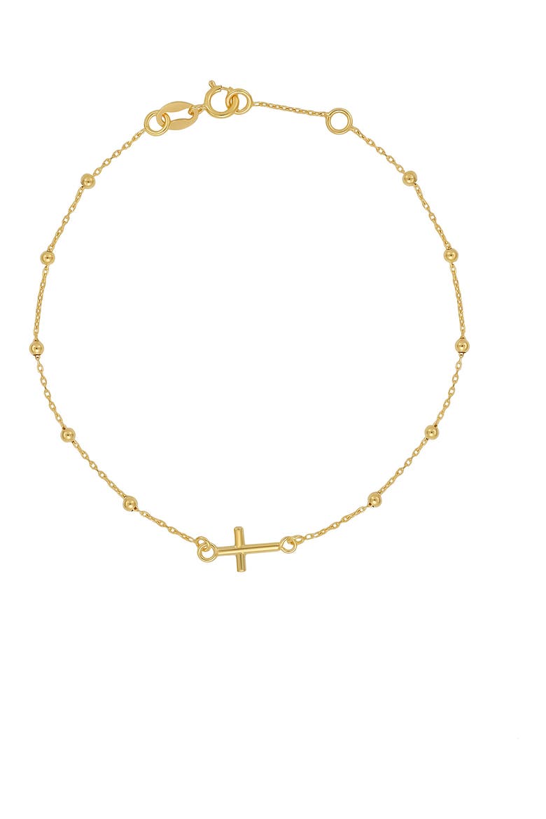 BLG 14K Gold In-Line Cross Chain Bracelet (Nordstrom Exclusive), Main, color, 14K YELLOW GOLD