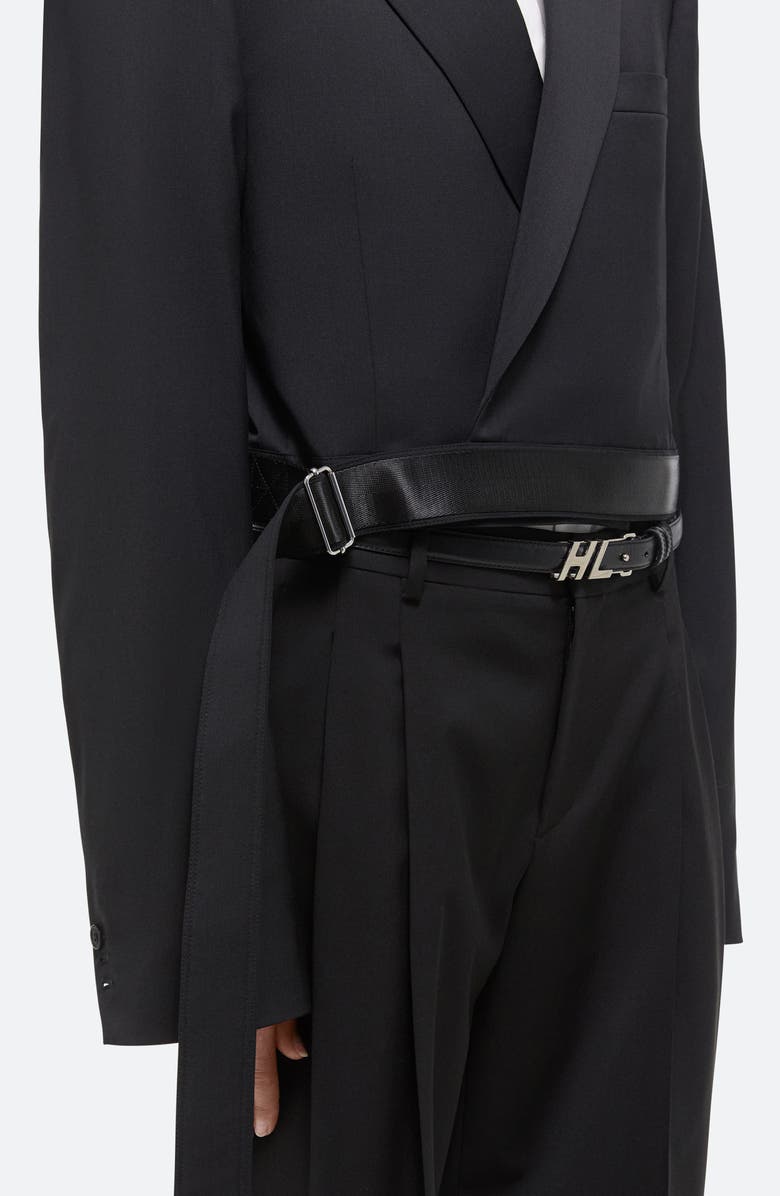 Helmut Lang Wool Wrap Crop Blazer, Alternate, color,