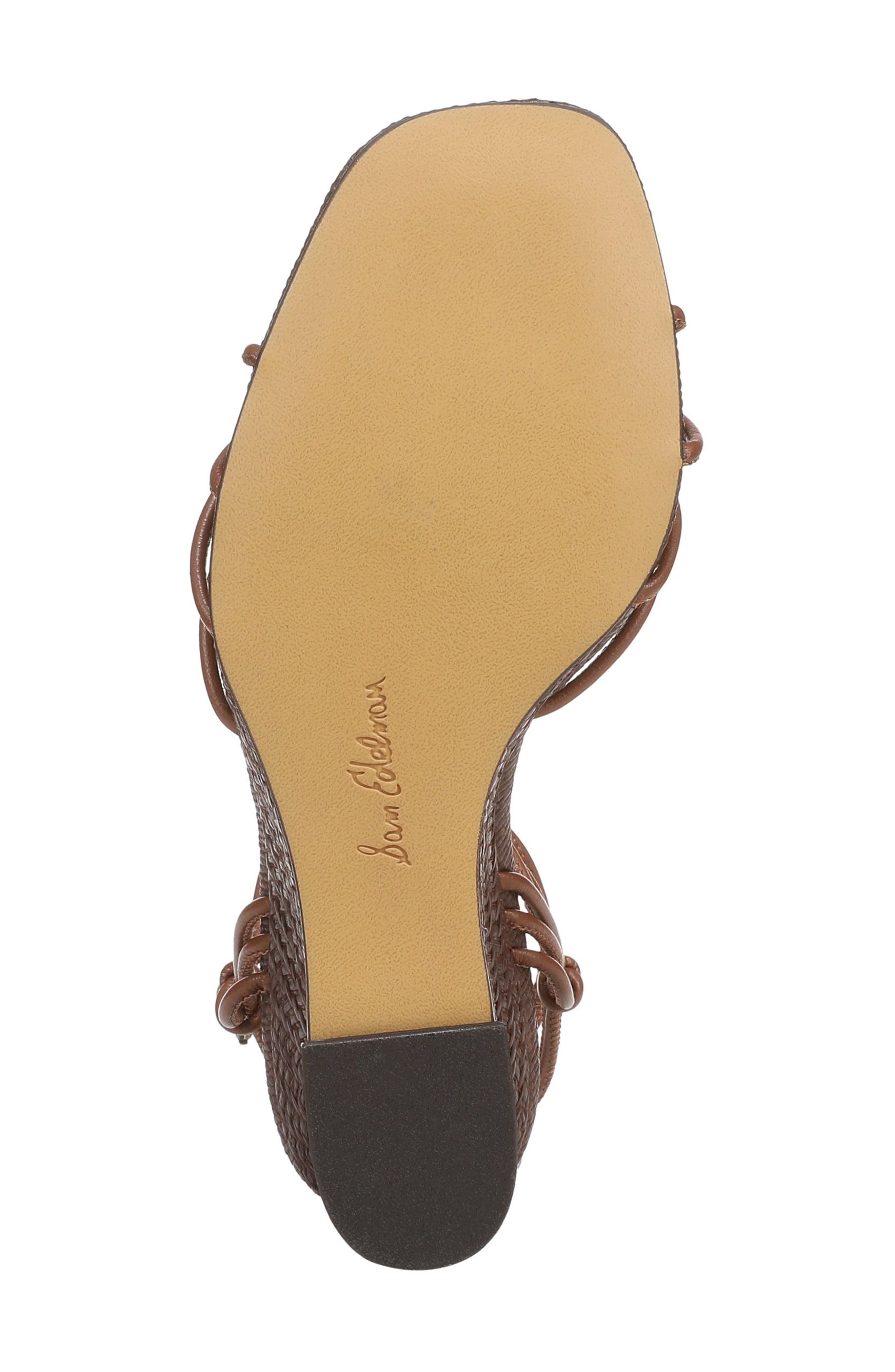 Sam Edelman Daxton Ankle Strap Wedge Sandal, Alternate, color, Rich Cognac