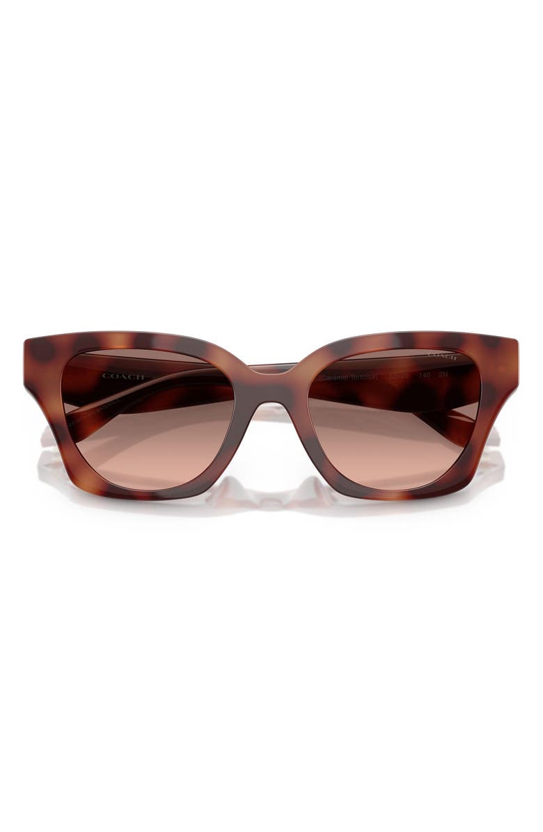 COACH 53mm Gradient Butterfly Sunglasses, Alternate, color, Caramel Tortoise