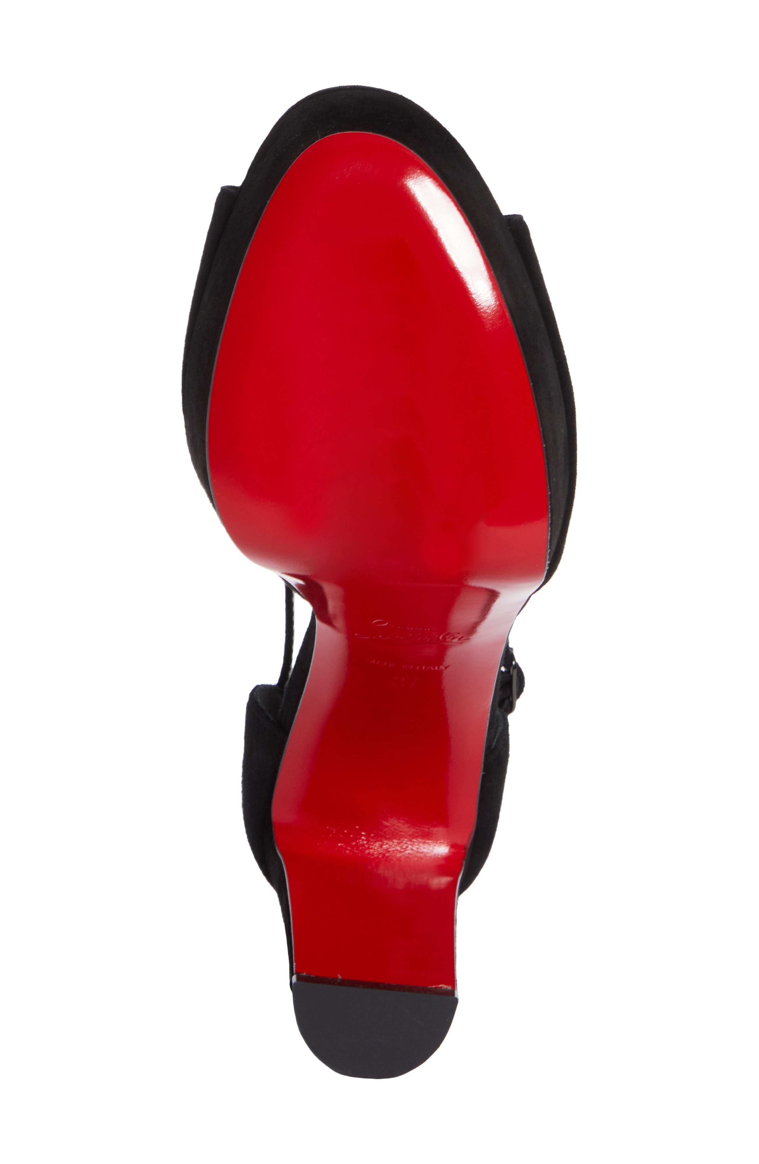 Christian Louboutin Sandaloo Peep-Toe Sandal, Alternate, color, Black