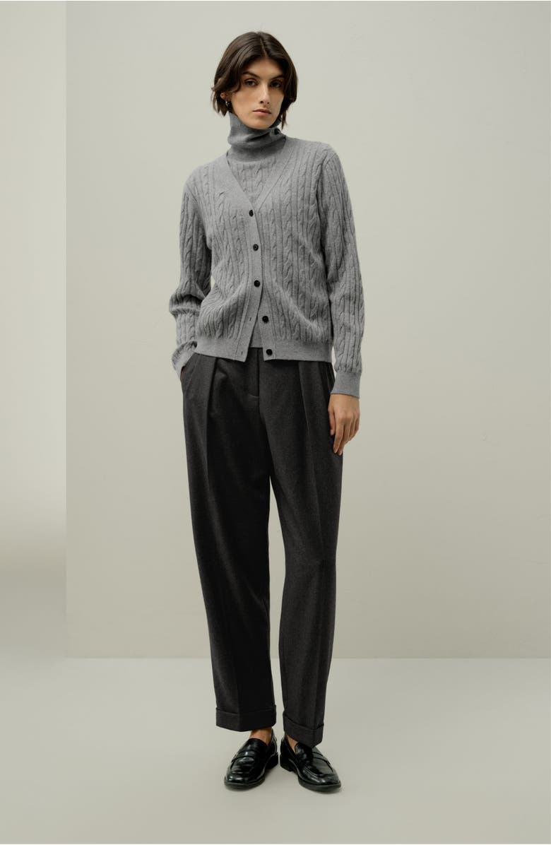 Lilysilk Cable-Knit Baby Cashmere Cardigan, Alternate, color, Husky