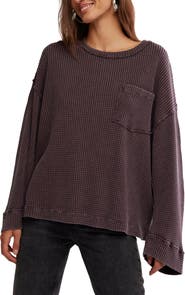 Free People Cotton Thermal Knit Top
