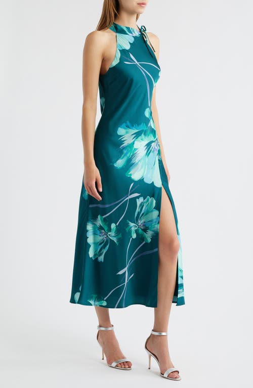 Hutch Floral Mock Neck Sleeveless Dress In Blue