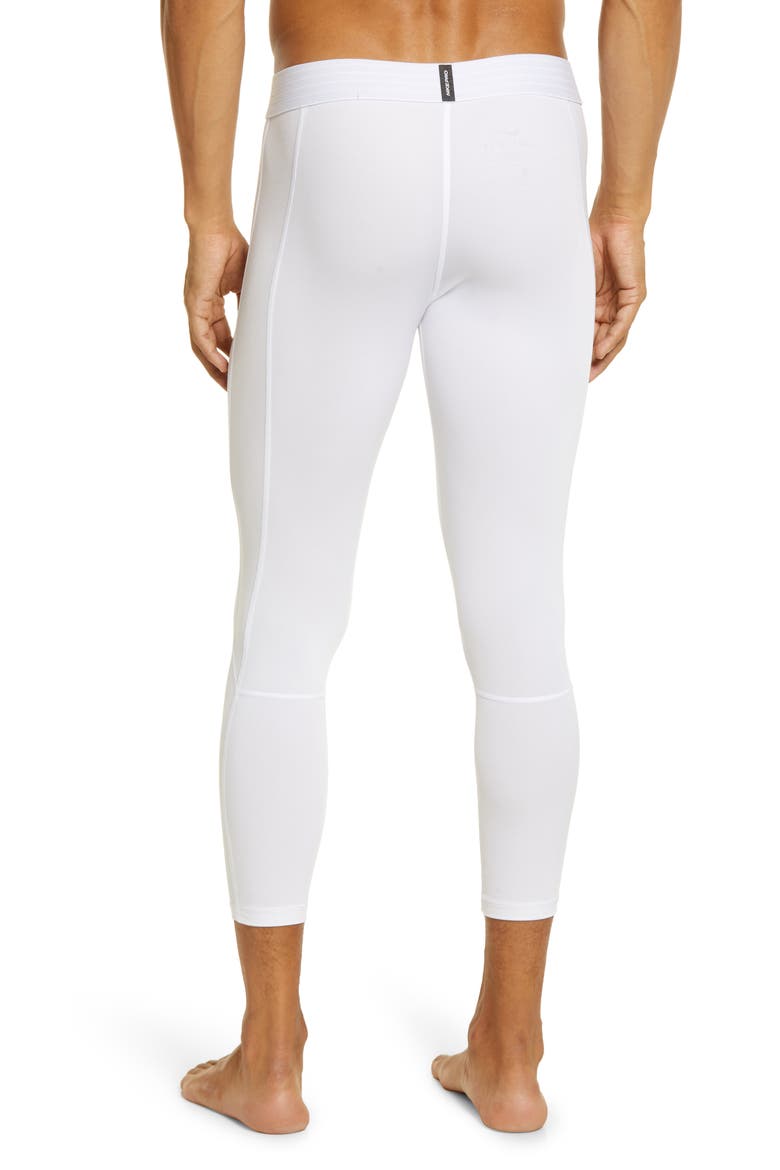 Pro Three-Quarter Training Tights, Alternate, color, WHITE/ BLACK