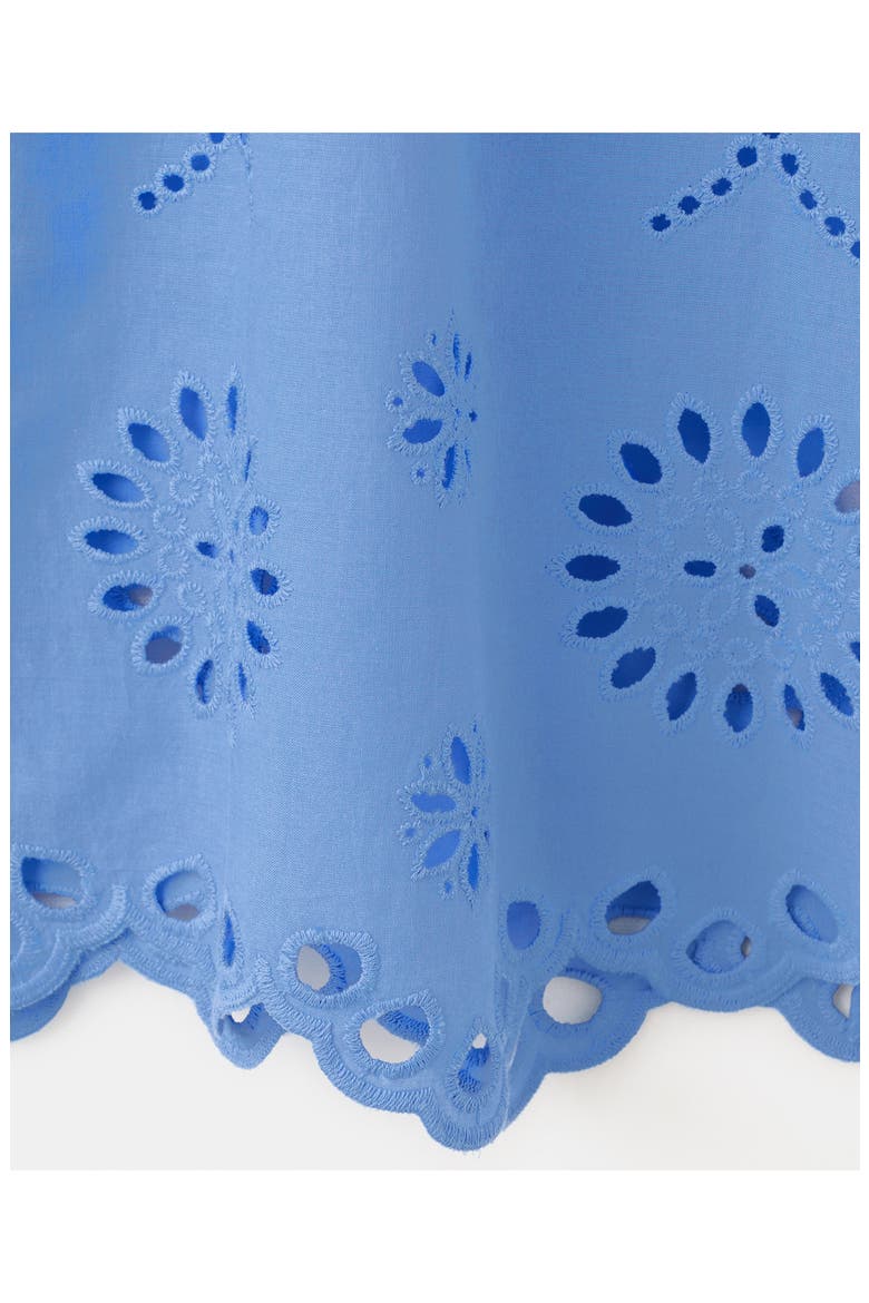 Openwork Embroidered Cotton Button-Up Top, Alternate, color, BLUE