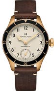 Hamilton Khaki Aviation Pilot Pioneer Bronze Leather Strap Watch, 43mm