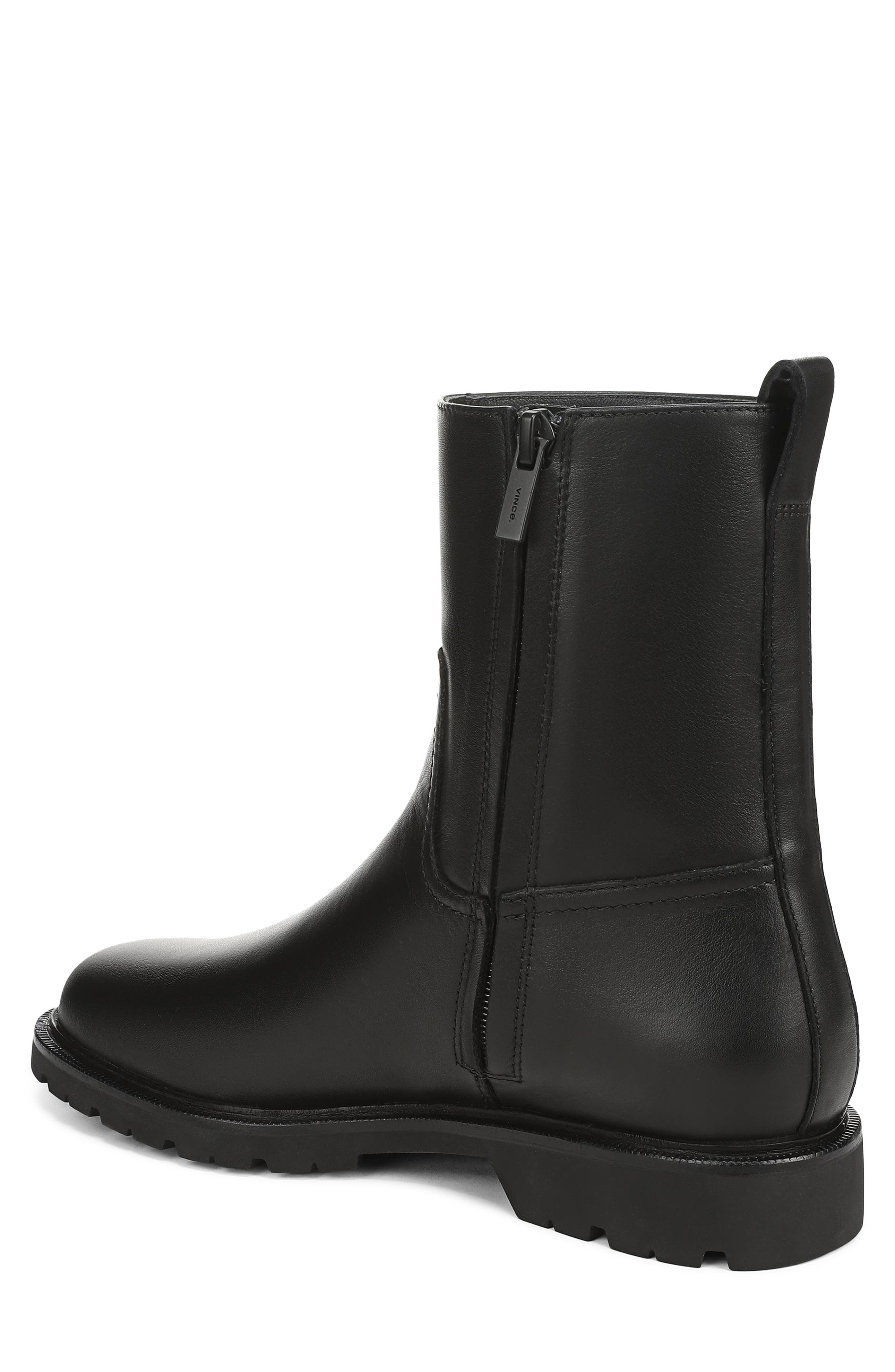 Sidney Lug Sole Boot, Alternate, color, BLACK LEATHER