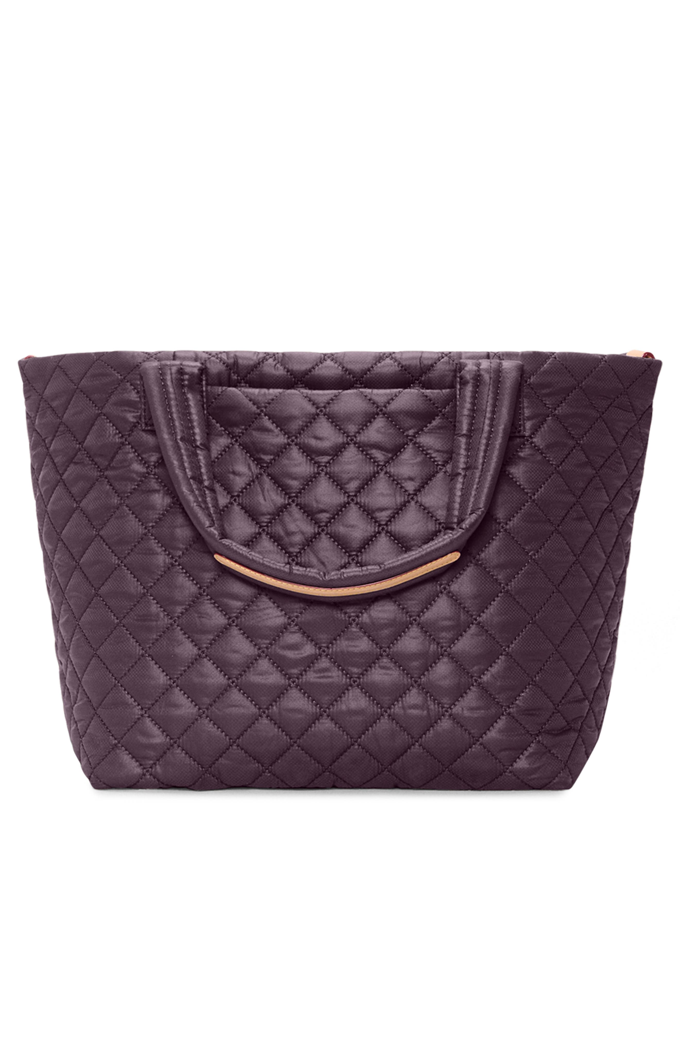 MZ Wallace Small Metro Deluxe Quilted Nylon Tote, Alternate, color, Raisin