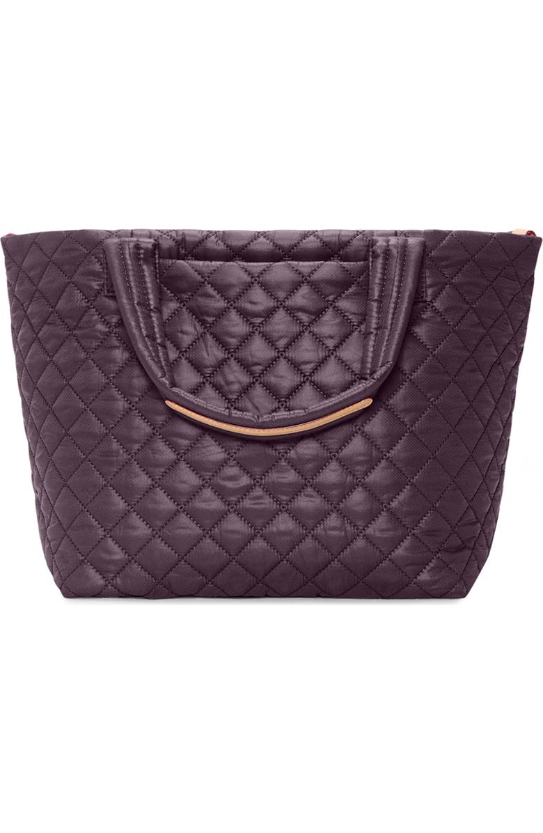 MZ Wallace Small Metro Deluxe Quilted Nylon Tote, Alternate, color, Raisin