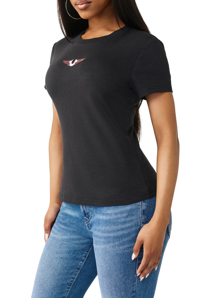 Wing Cotton Graphic T-Shirt, Alternate, color, JET BLACK
