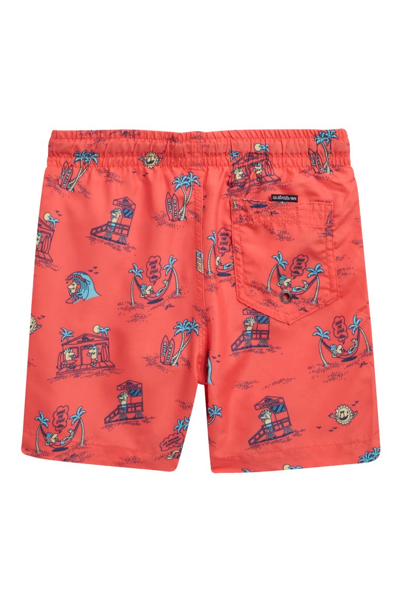 Kids' Everyday Mix Volley Swim Trunks, Alternate, color, HOT CORAL