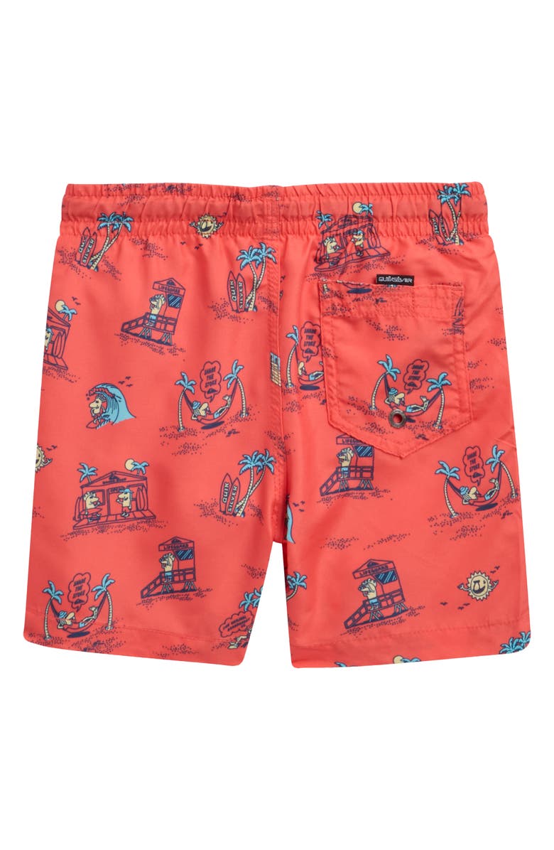 Quiksilver Kids' Everyday Mix Volley Swim Trunks, Alternate, color, Hot Coral