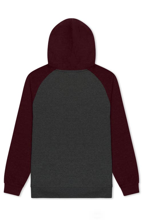 Dalix Mens Ghost Midweight Fleece Raglan Sleeve Hoodie In Burgundy