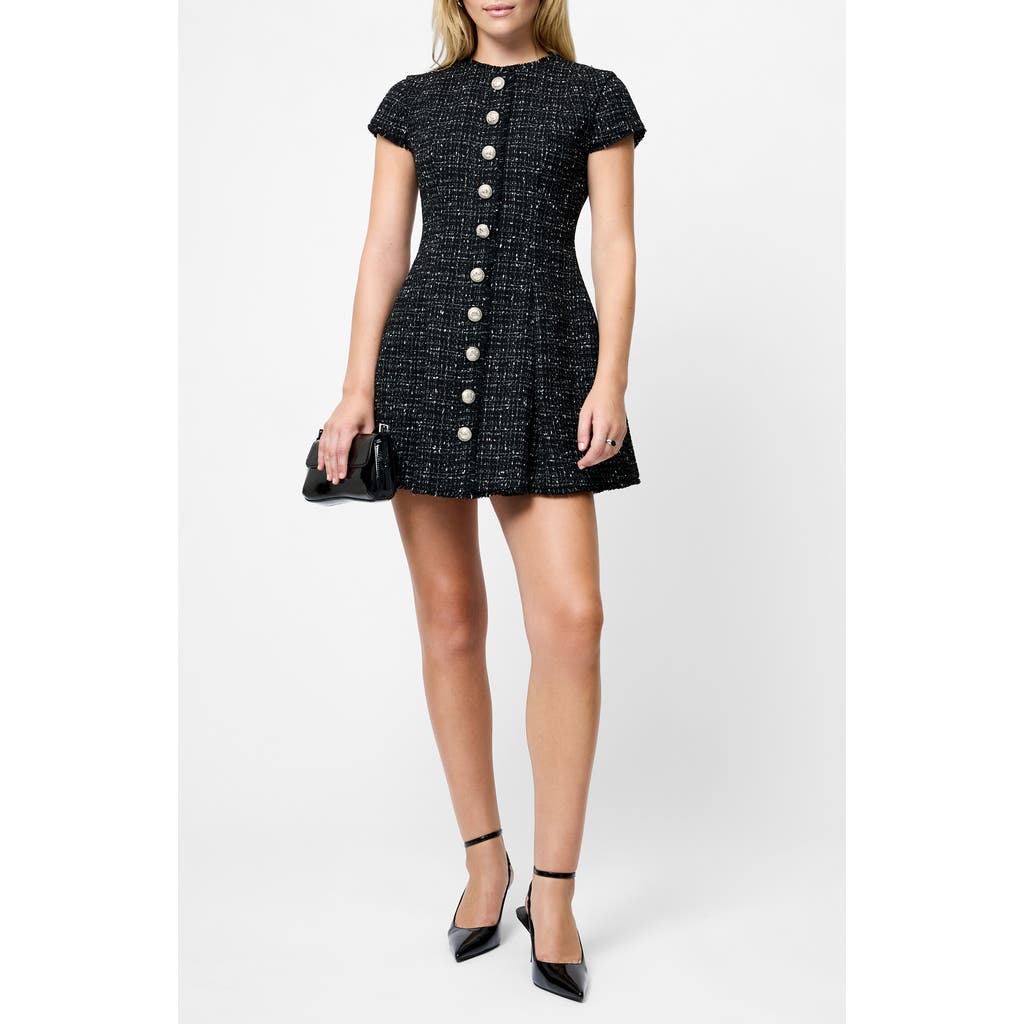 French Connection Speckled Tweed Minidress In Multi