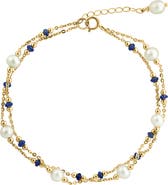 EFFY 14K Yellow Gold ,Fresh Water Pearl,Sapphire Bracelet