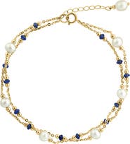 EFFY 14K Yellow Gold ,Fresh Water Pearl,Sapphire Bracelet