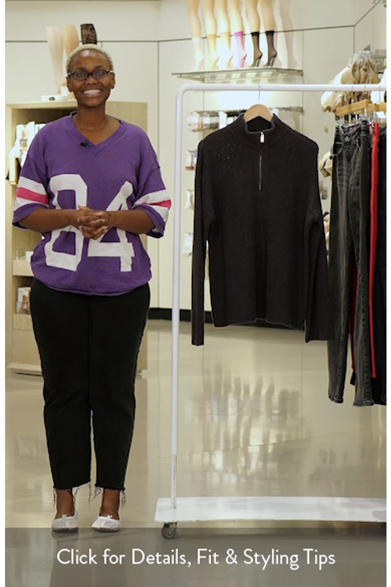 Amour High Neck Oversize Half Zip Knit Pullover video