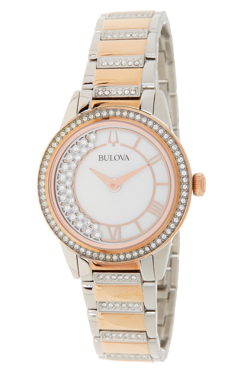 BULOVA Women's Turnstyle Crystal Accent Watch, 32.5mm, Main, color,