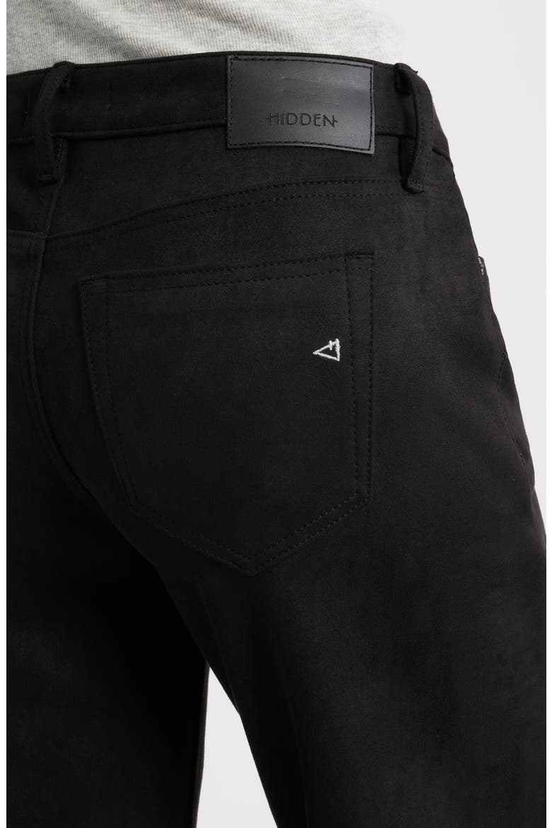 Faux Suede Comfort Flare Pants, Alternate, color, BLACK