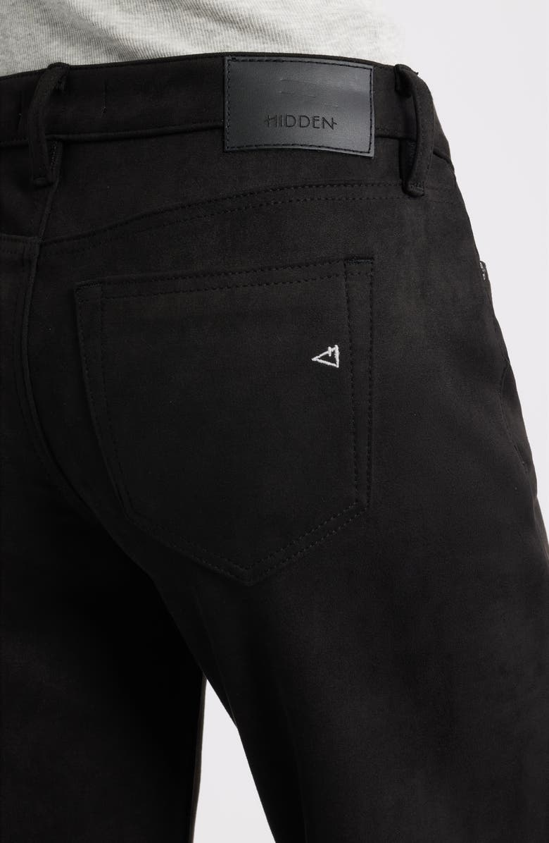 HIDDEN JEANS Faux Suede Comfort Flare Pants, Alternate, color, Black