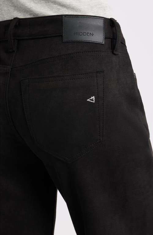 Hidden Jeans Faux Suede Comfort Flare Pants In Black