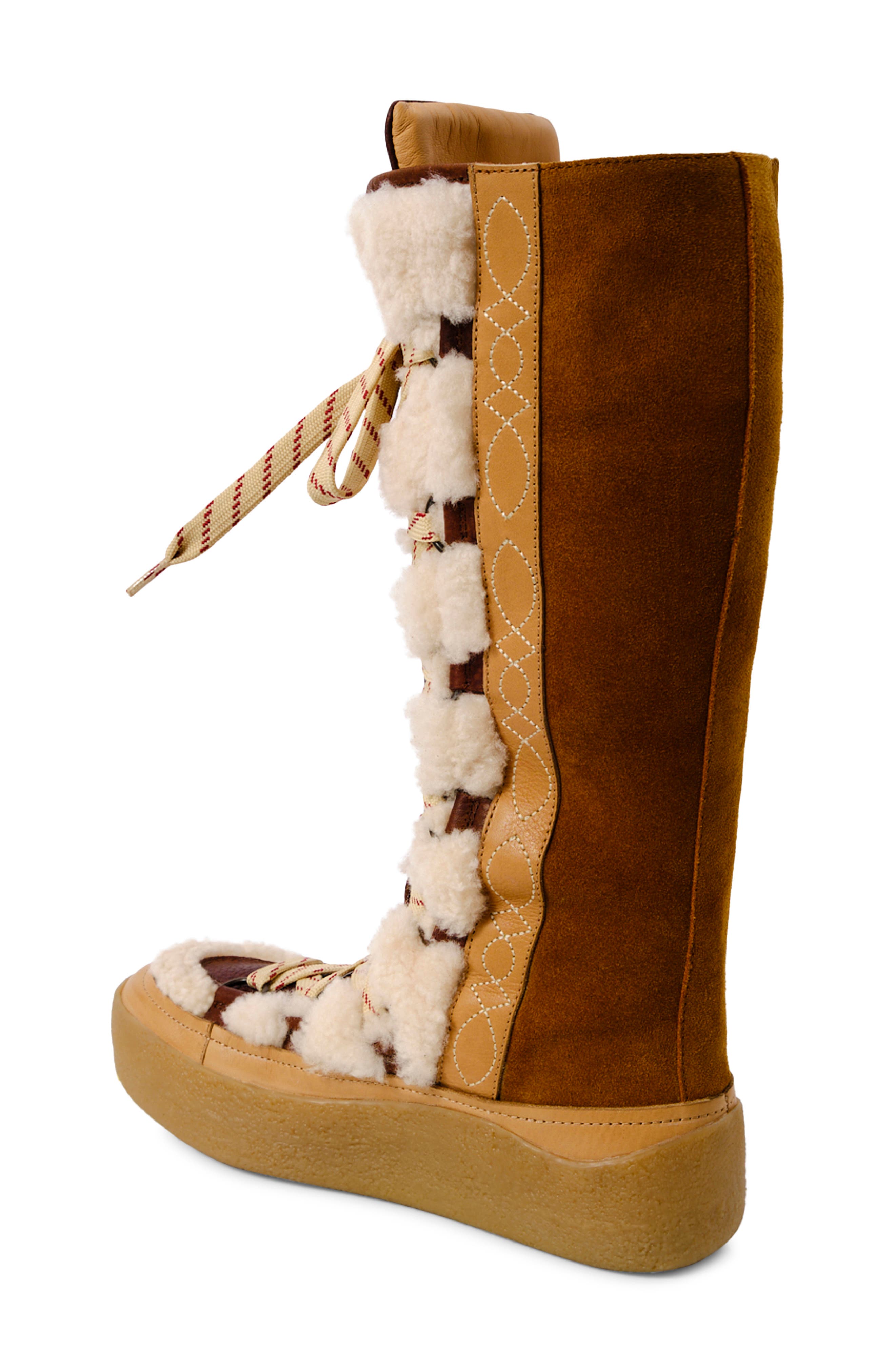 Free People Wilder Genuine Shearling Boot, Alternate, color, Vintage Tan Combo