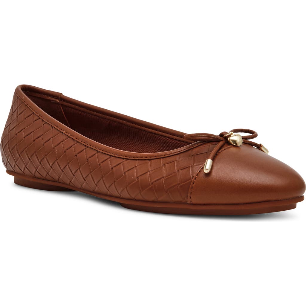 Anne Klein Luci Cap Toe Ballet Flat In Brown