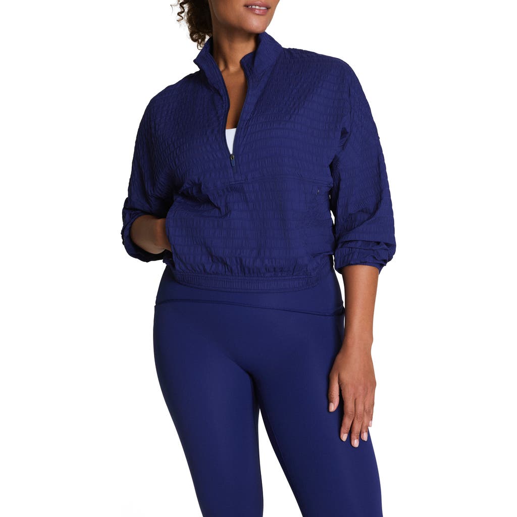 Spanx ® Active Run Water Resistant Half-zip Jacket In Blue