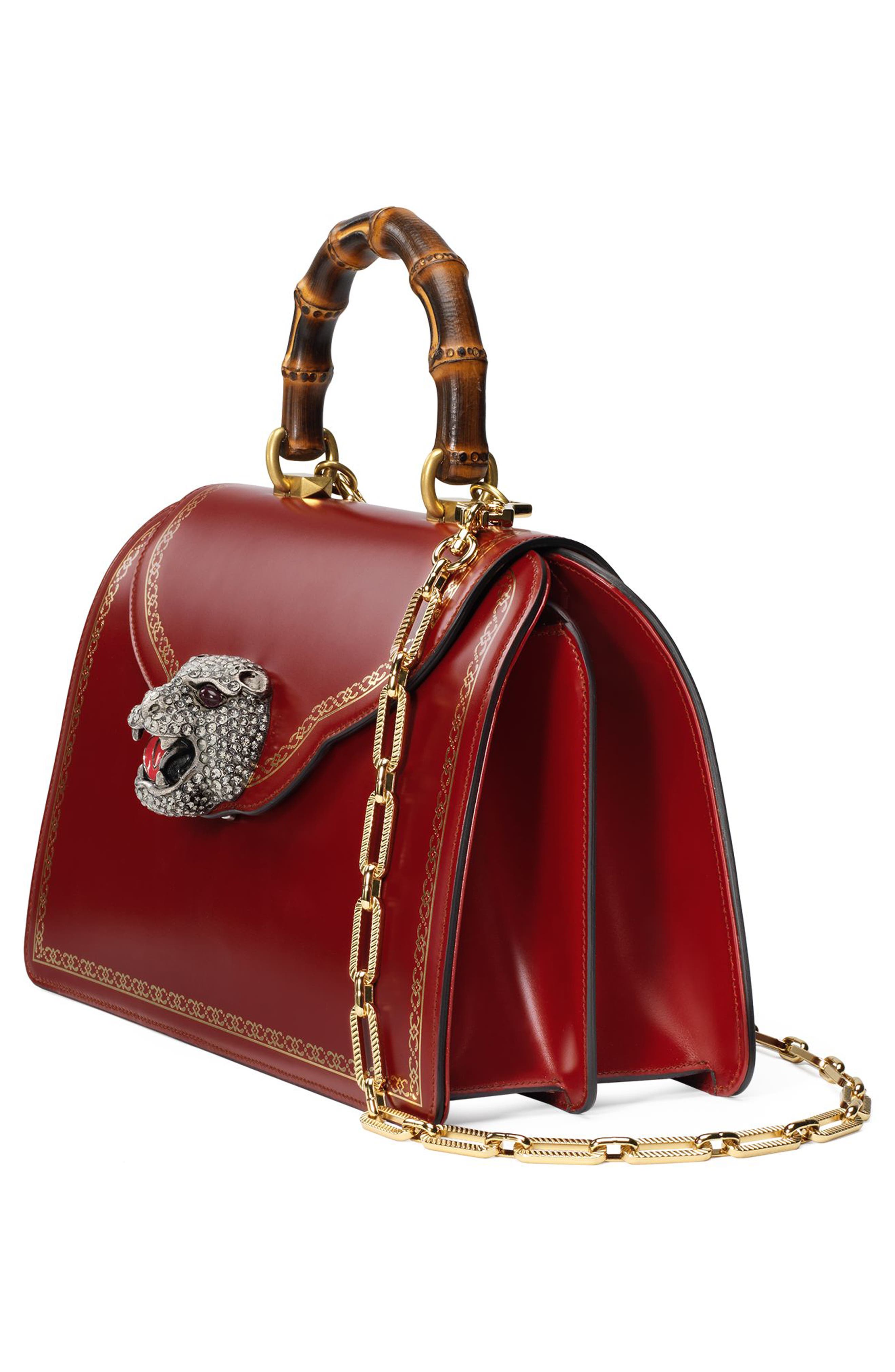 Thiara Medium Leather Top Handle Bag, Alternate, color, RED