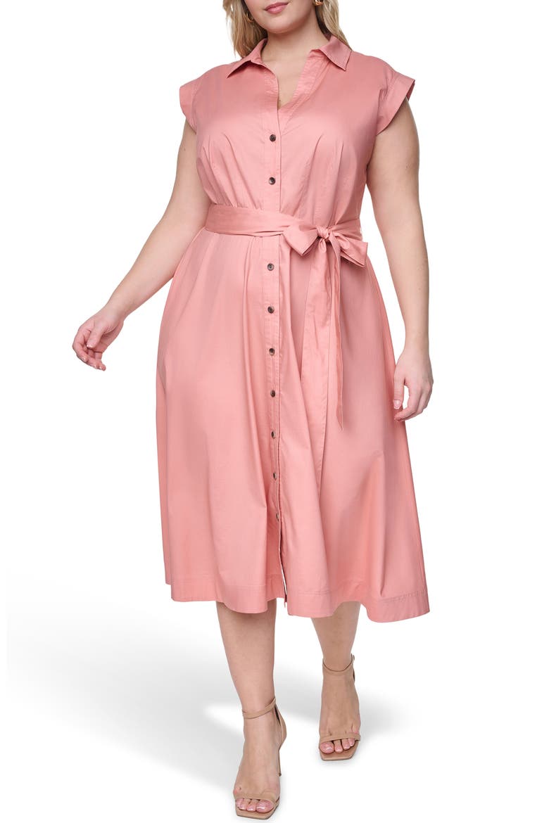 Cap Sleeve Shirtdress, Main, color, DESERT ROSE