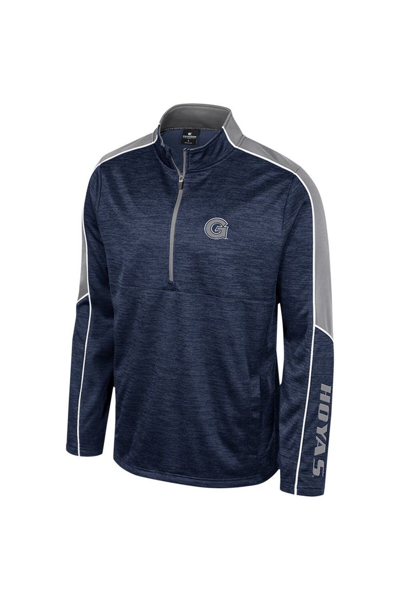 Men's Colosseum Navy Georgetown Hoyas Marled Half-Zip Jacket, Alternate, color, Navy