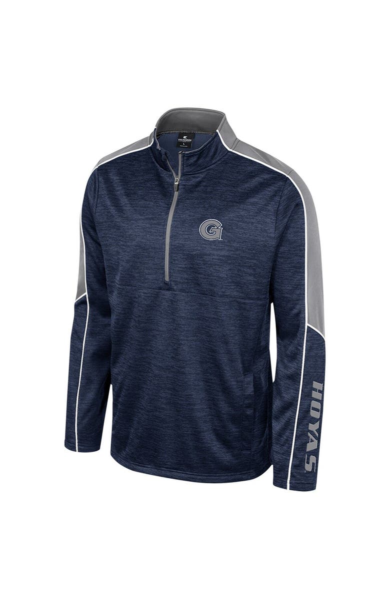 COLOSSEUM Men's Colosseum Navy Georgetown Hoyas Marled Half-Zip Jacket, Alternate, color, 