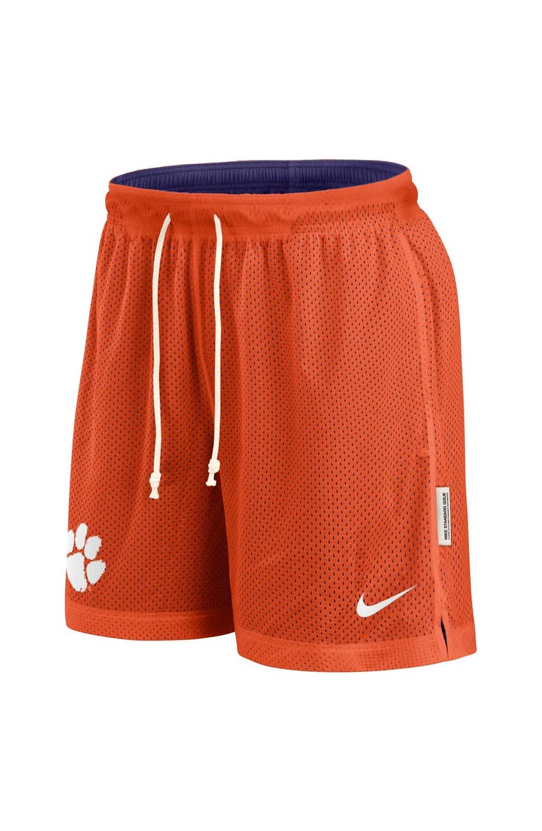 Nike Men
s Nike Orange/Purple Clemson Tigers Courtside Standard Issue Dri-FIT Reversible Shorts, Alternate, color, Orange