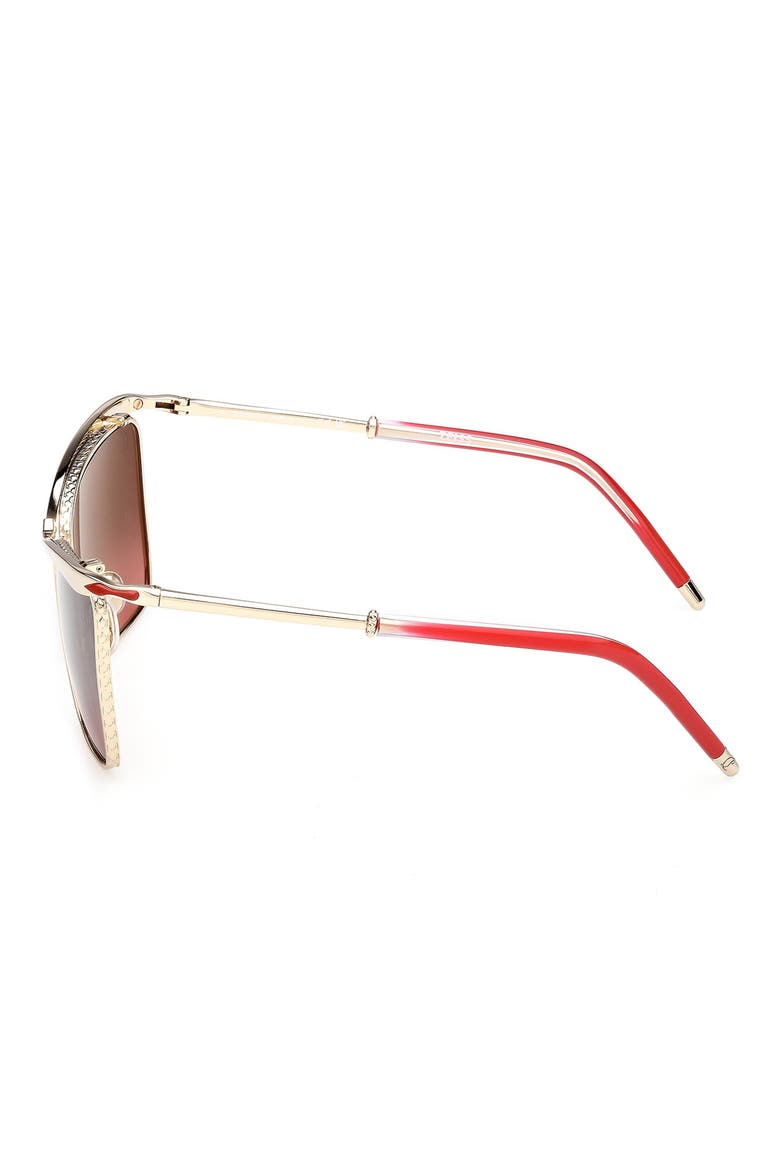56mm Square Sunglasses, Alternate, color, GOLD / ZEISS SMOKE MIRROR RED
