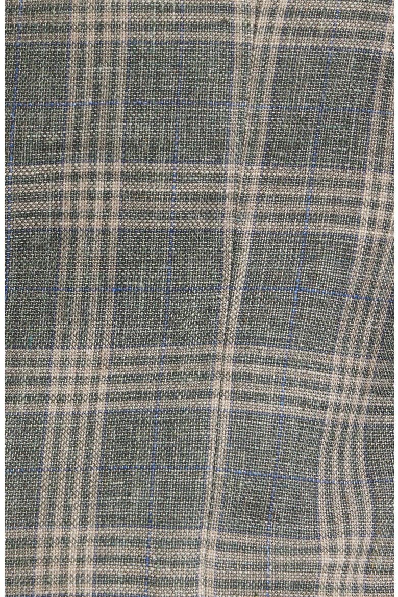 Henrik Trim Fit Plaid Slub Linen & Cotton Blend Sport Coat, Alternate, color, GREEN ENZO PLAID