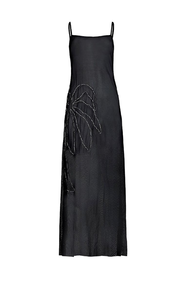 Ancestral Lines Gio Sheer Palm Beach Dress, Alternate, color, BLACK