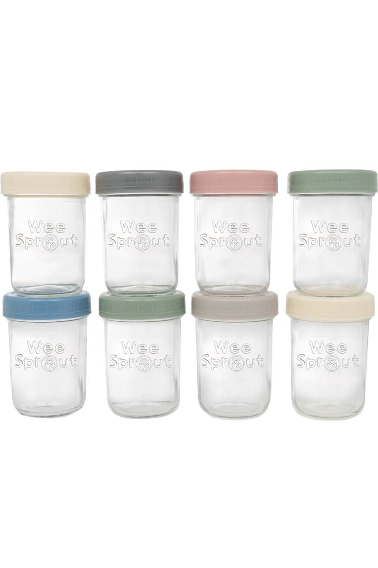 Glass Baby Food Storage Jars w/ Lids, Main, color, Matte Variety