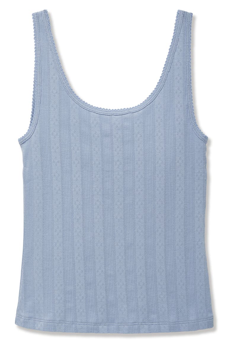 Pima Cotton Pointelle Tank, Alternate, color, BLUE