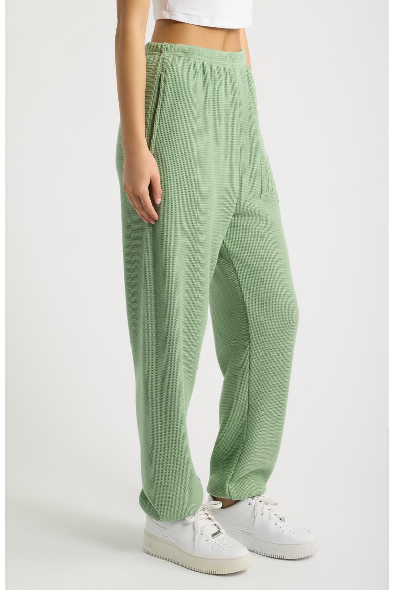 Kimmy Waffle Knit Joggers, Alternate, color, SAGE GREEN